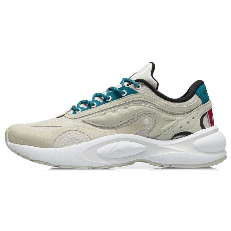 New LiNing V8 Cushioning Wear-Resistant Low-Top Running Shoes Men's Gray White ARHR039-3