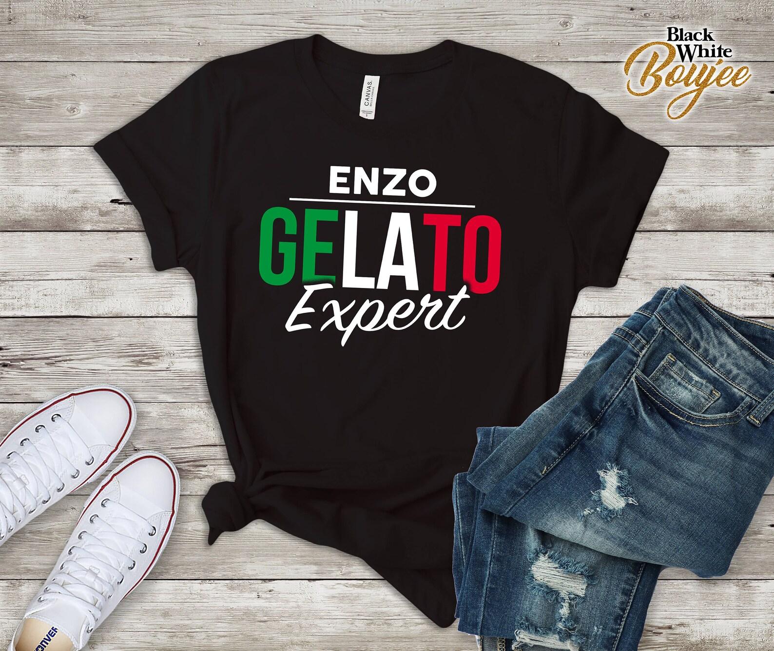 Enzo Gelato Expert, Italian Roots, American Italy Family Custom Tshirt XL