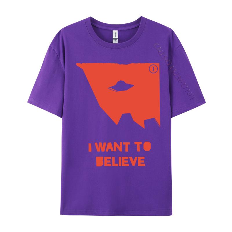 I Want To Believe Ufo Silhouette Big Chest Text Cotton Unisexs T Shirts Party Luxury Designer Tshirts Special T Shirt