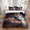 3pcs Cosmic Cat Galaxy Bedding Set - Includes One Quilt Cover and Two Pillowcases (No Core) - Home Decor, Festival Gift, Polyester Fabric, A
