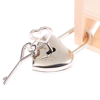 Heart Shape Padlock Mini Luggage Hardware Locks W/Key For Suitcase Jewelry Box