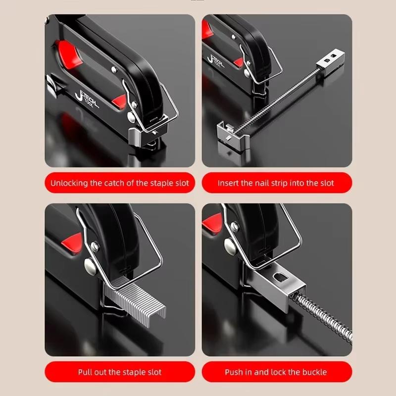 Nastřelovací pistole 4 v 1 Sešívačka na výrobu nábytku Sešívačka na čalounění Sešívací pistole na domácí dekoraci Tesařské nářadí