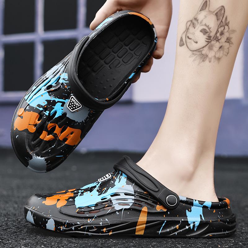 Fashion Men Slippers Comfort Beach Sandals Non-slip Garden Shoes Chef Shoes Summer Casual shoes Nurse Doctor  Flip Flops