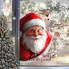 Simulerad Jultomte Dubbelsidig Visuell Mönster Glasfönsterklistermärke Lämplig För Julfest Fönsterdekoration