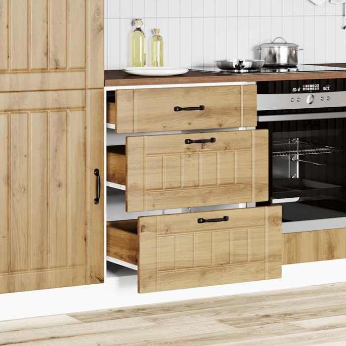 VidaXL Armoire de cuisine Lucca chêne artisanal bois ingénierie, meuble d'évier, meuble de cuisine avec tiroir, meuble de 854278