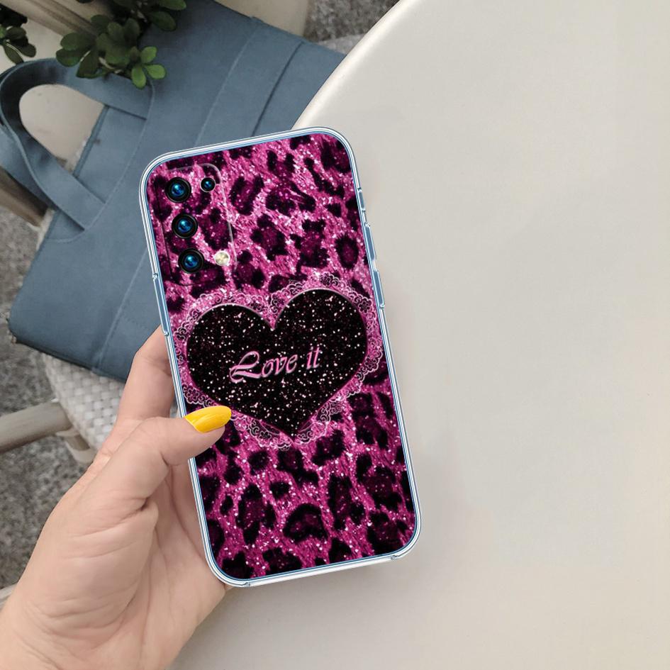 PP51 Pink Leopard Soft Shell Transparent Phone Case for Motorola Moto Edge 20 30 40 50 S30 Fusion Ultra Pro Neo Lite + G200 G23 Motorola Edge 30 Fusion
