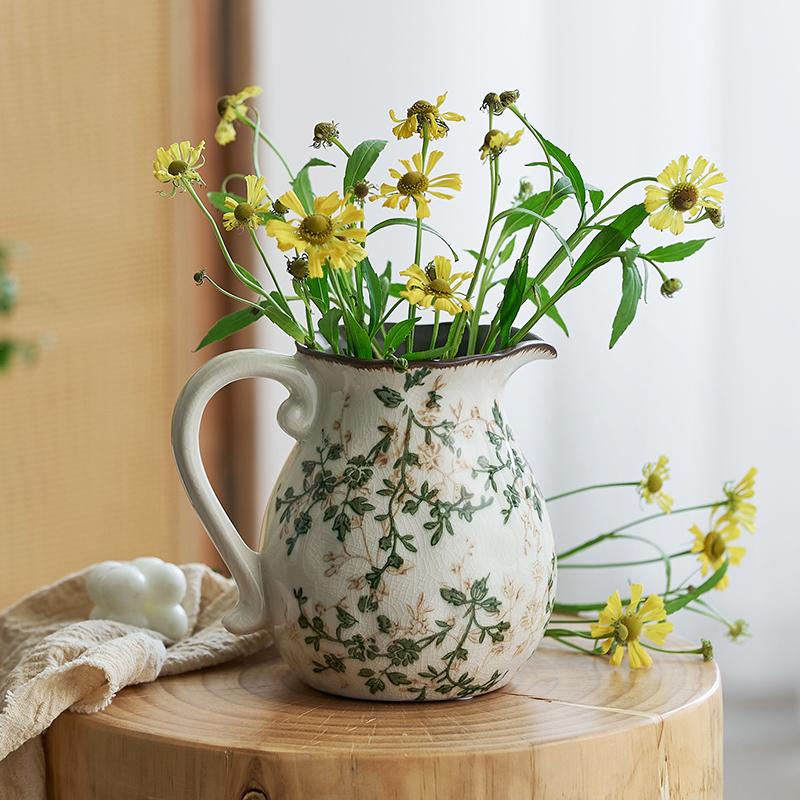 Creative Gold-Plated Ceramic Round Vase Flower Arrangement Garden Ceramic Flower Vase Luxury Gold-Plated Vase Home Decoration