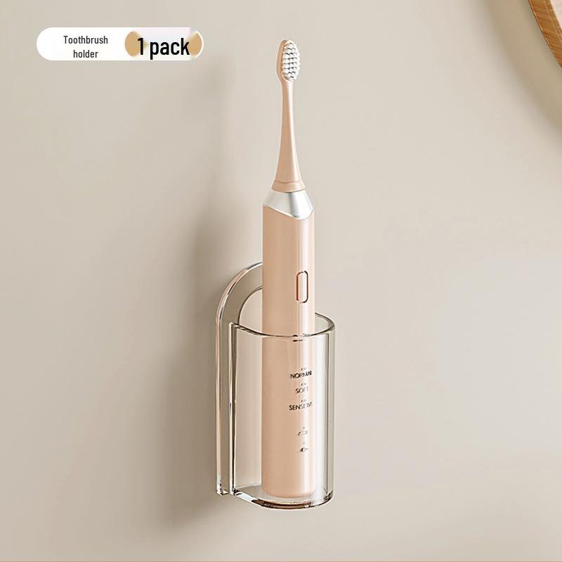 Punch-Free Wall-Mounted Toothbrush and Gargle Cup Holder