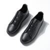 Men Soft Leather Casual Shoes Slip On Simple Design Platform Sneakers Lightweight Daily Walking Business Footwear