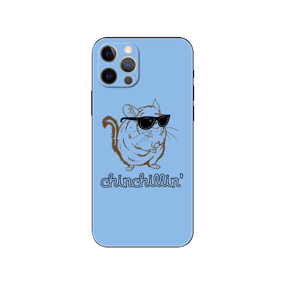 Cute Cartoon Chinchilla phone case for iphone 5 5s 2020se 6 6s 7 8 plus x 10 XR XS 11 12 13 mini pro MAX black tpu back cover