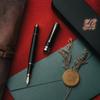 Wordsworth Premium Bamboo Fountain Pen Set Medium Gift Case Includes 6 Ink Cartridges and Ink Converter Ideal for and Smooth Writing & Black's - Nib,