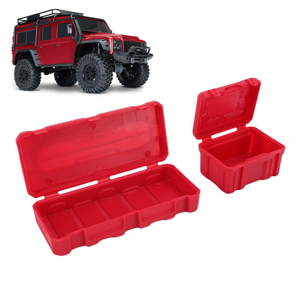 RC Car Luggage Case and Tool Box Set High Simulation RC Storage Box with Sticker for Decoration