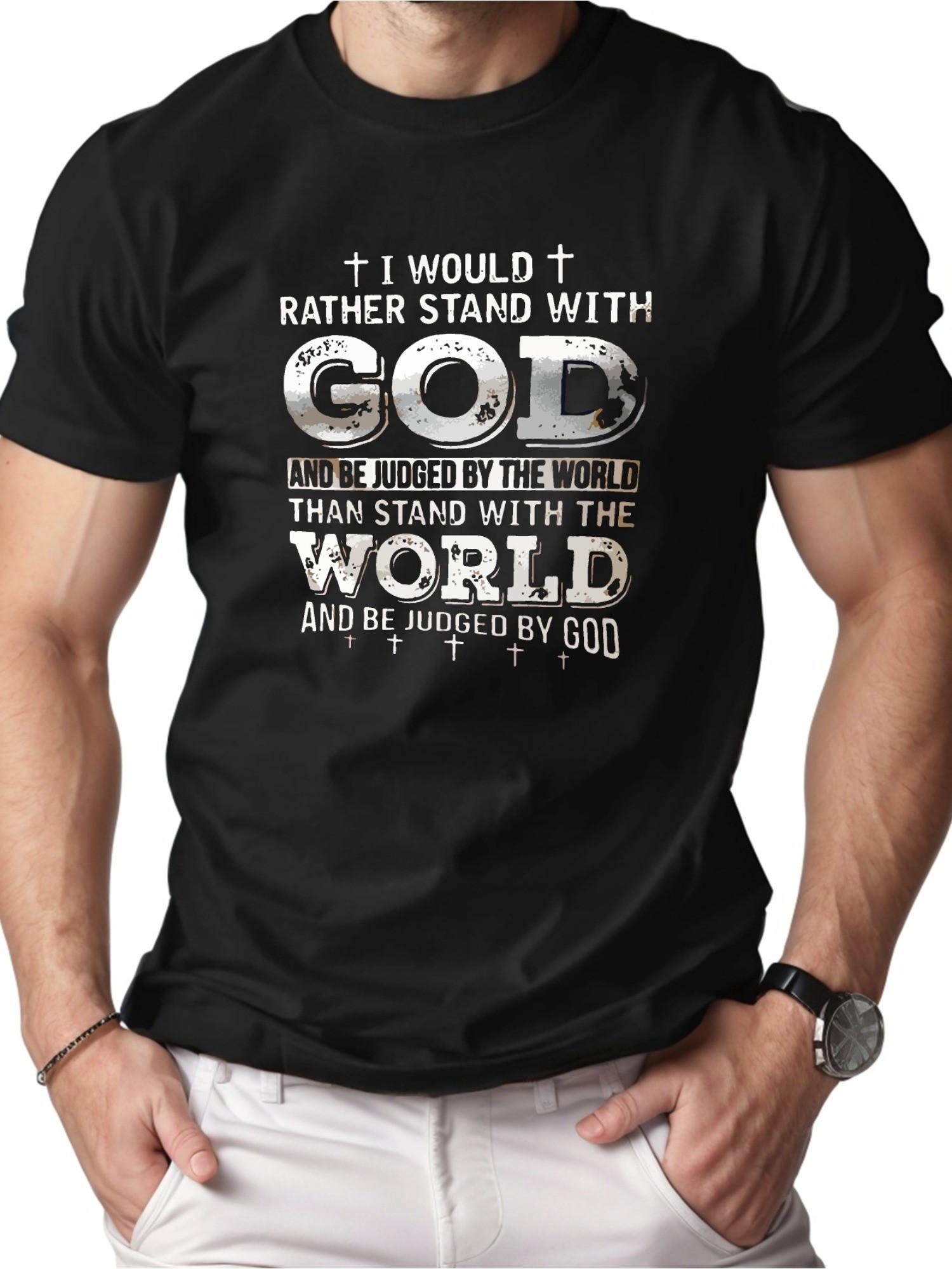 Top Pick Mens Faith TShirt  I Would Rather Stand Alone S