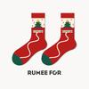 5 Pairs of Ladies Winter Fashion New Christmas Lovely Home Tube Socks