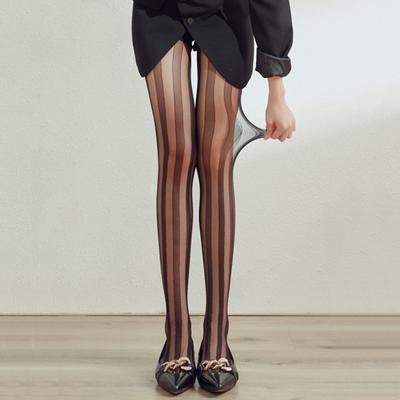 Lingerie Striped Tights Women Sexy Lace Mesh Fishnet Stockings Women Pantyhose Female Hosiery Sexy Slim Women Tights Pantyhose