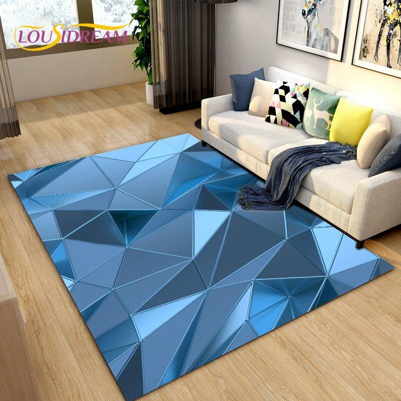 3D Abstract Geometric Visual Illusion Area Rug Large,Carpet Rug for Living Room Bedroom Sofa,Kitchen Doormat Non-slip Floor Mat