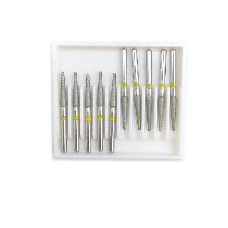 10Pcs Dental Diamond Burs Drill FG 1.6M for Teeth Porcelain Ceramics Composite Polishing High Speed Handpiece TR-13EF