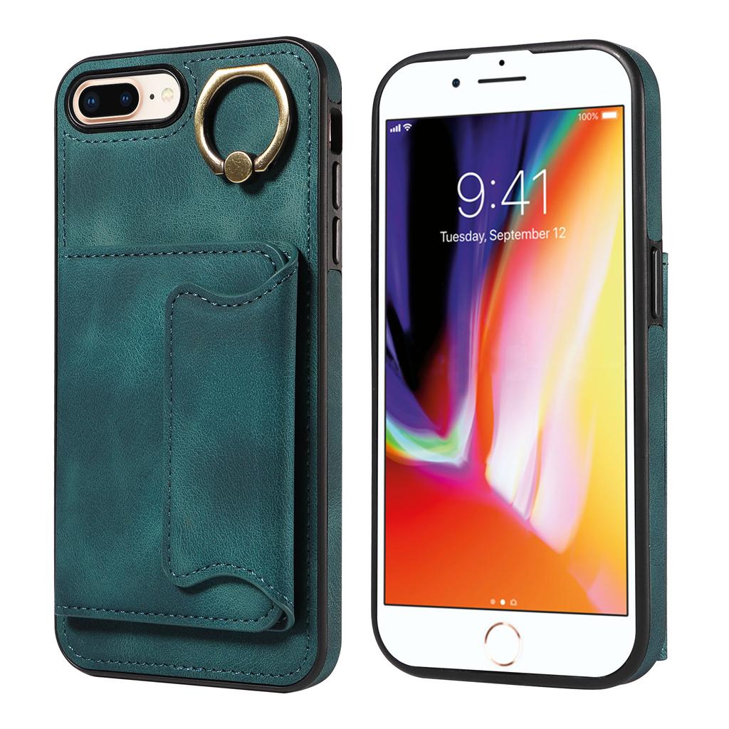 Ring Bracket Card Holder Slots Cover Phone Case for iPhone 7,iPhone 8,iPhone 7 Plus,iPhone 8 Plus,iPhone SE 2020,iPhone SE 2022