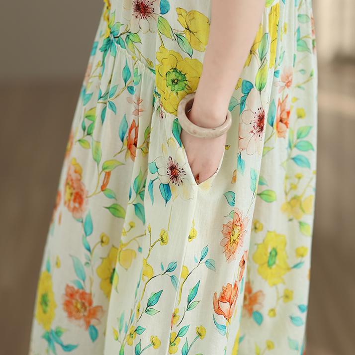 DIMANAF New 2026 Sundress Women Plus Size Summer Casual Print Floral Maxi Long Dress Cotton Loose Oversize Beach Holiday