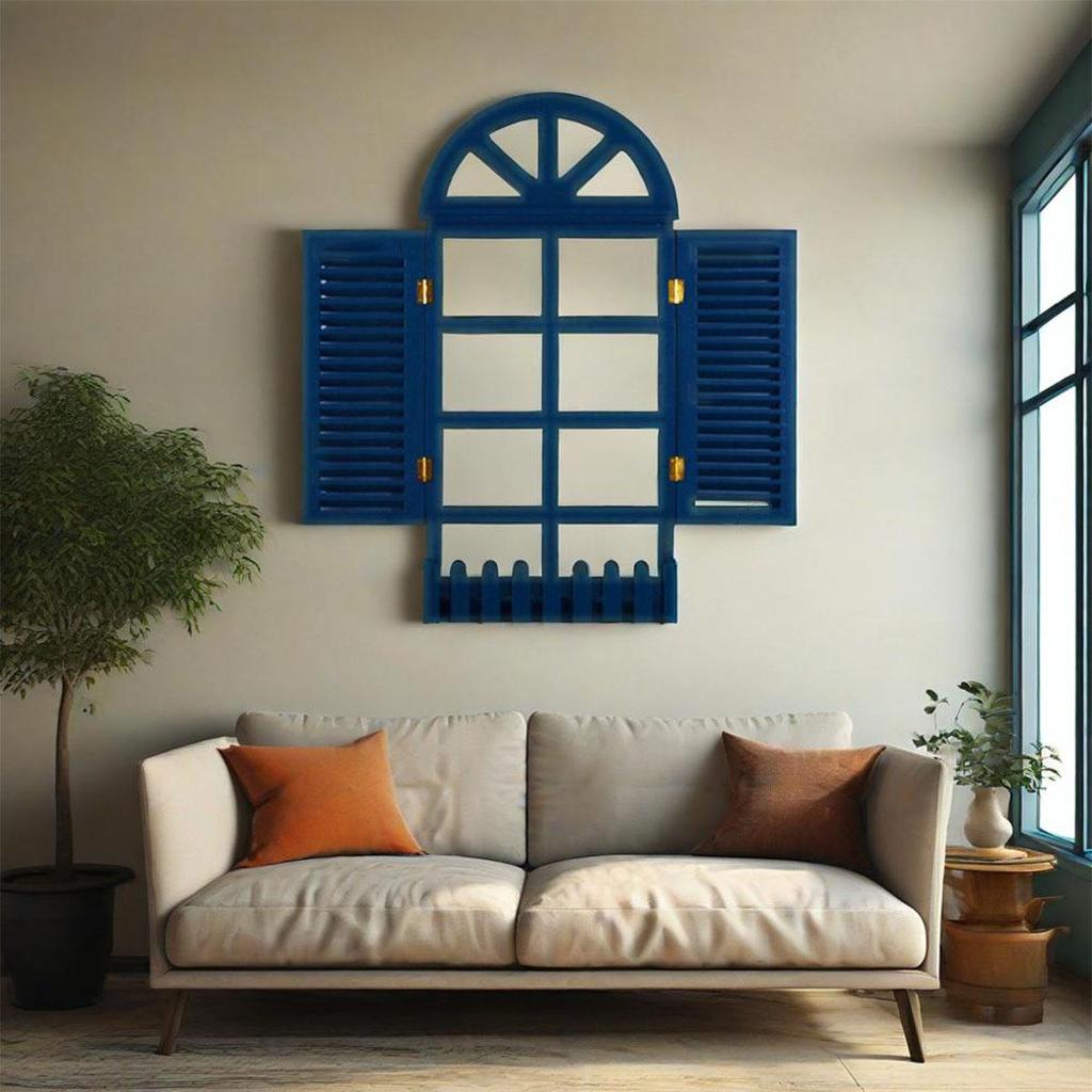 Vintage Rustic Style Window Frames Farmhouse Wall Decoration Hanging Window Frame Home Decor Corridor Living Room Bedroom Art Ornament Picture Frames