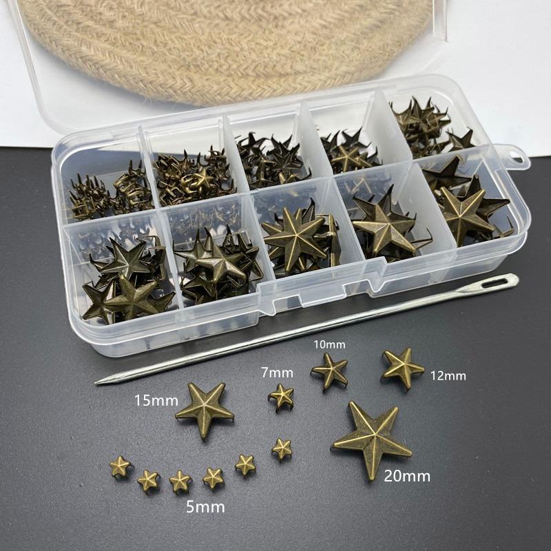 1 Box Fashion Five-pointed Star Claw Nails Box Clothing Shoes Bag Leather Accessories Clothing  Color Claw Nails