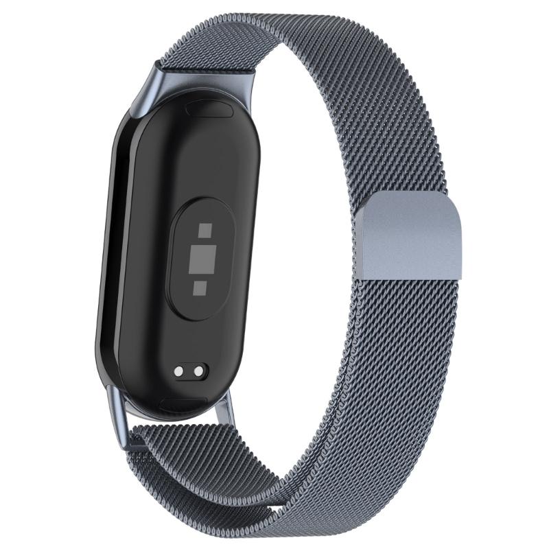 Suitable for Mi-Band 8 Smartwatch Adjustable-Band Strap Stainless Steel Wristband Bracelet Wear-resistance Milanese-Loop