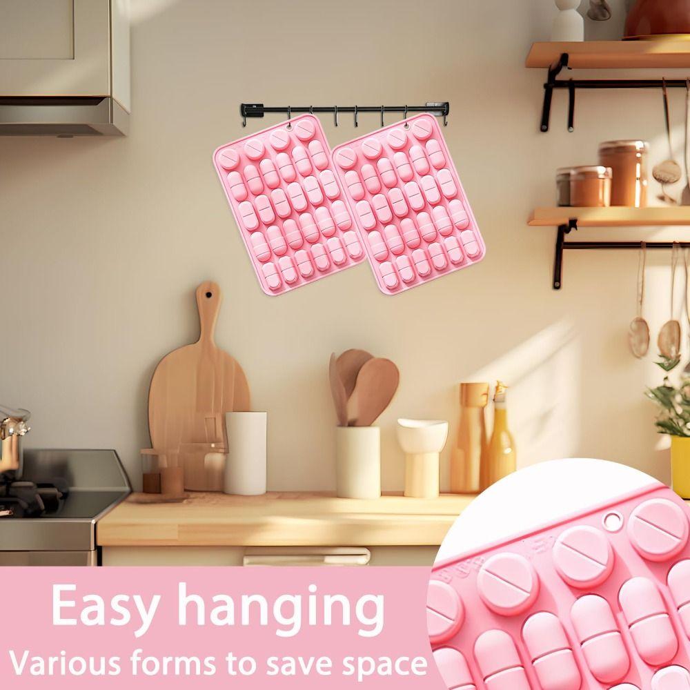 New Silicone Capsule Shaped Mold 28 Cavity Design Flexible Pill Mold Tray Reusable Candy Mold for Cupcake Decorating