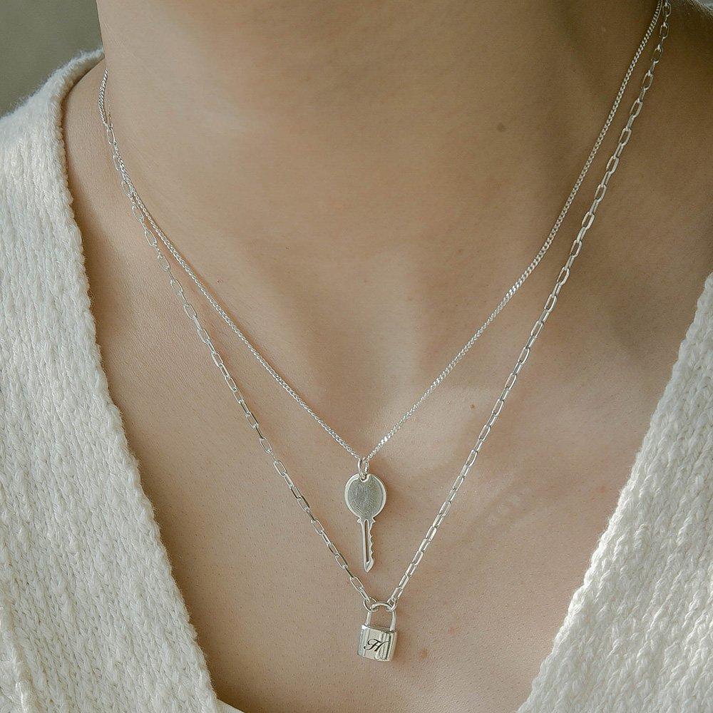 Mini Padlock Silver Necklace 925 Silver Lock Silver Chain Necklace