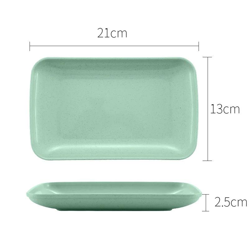 Creative Wheat Straw Rectangular Plate Melamine Healthy Tableware Utensils Dessert Sushi Pasta Plate Dishes Kitchen Cooking