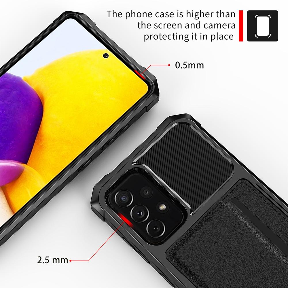 For Samsung Galaxy A12 A52 A72 A13 A33 A53 A73 A14 A34 A54 A35 A55 A36 A56 4G 5G Case Luxury PU Leather Built-in Card Holder ShockProof Back Cover