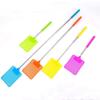 Telescopic Fly Swatter Stainless Steel Metal Steel Fly Mosquito Swatter with Plastic Square Head and Long Handle