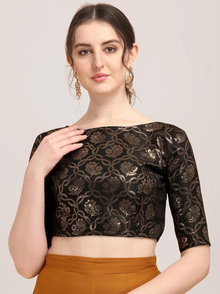Indian Pakistani Designer Choli Women's Party Wear Ready Made Jacquard Blouse