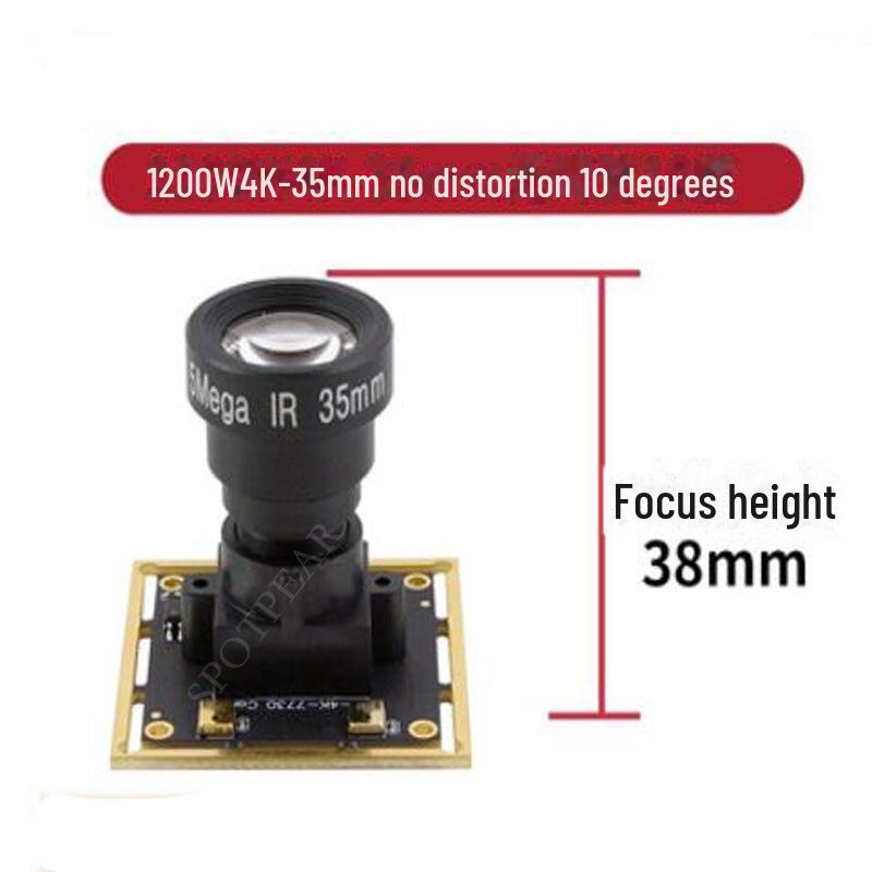 Cameră industrială USB de 1200 W cu senzor IMX377: Unghi larg, fără distorsiuni, compatibil cu Android, Raspberry Pi și Linux. Nu este nevoie de șofer.