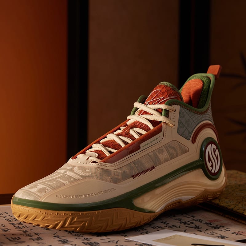 361 AG4 Zhaizi China Cushioning Slip Resistant Abrasion Resistant Mid Top Basketball Shoes Men's Dune White 572411102-4