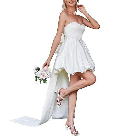 Tube top light wedding dress 1011