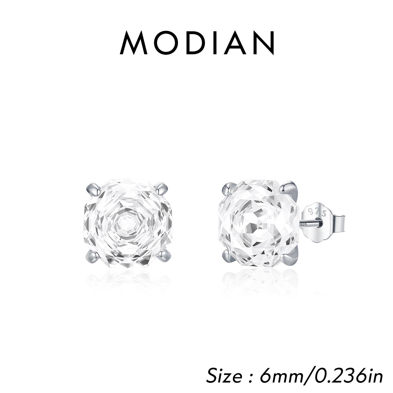 

925 Sterling Silver Polygon Multi-Color Rose Cut Cubic Zirconia Luxury Stud Earrings For Women Party Fine Jewelry