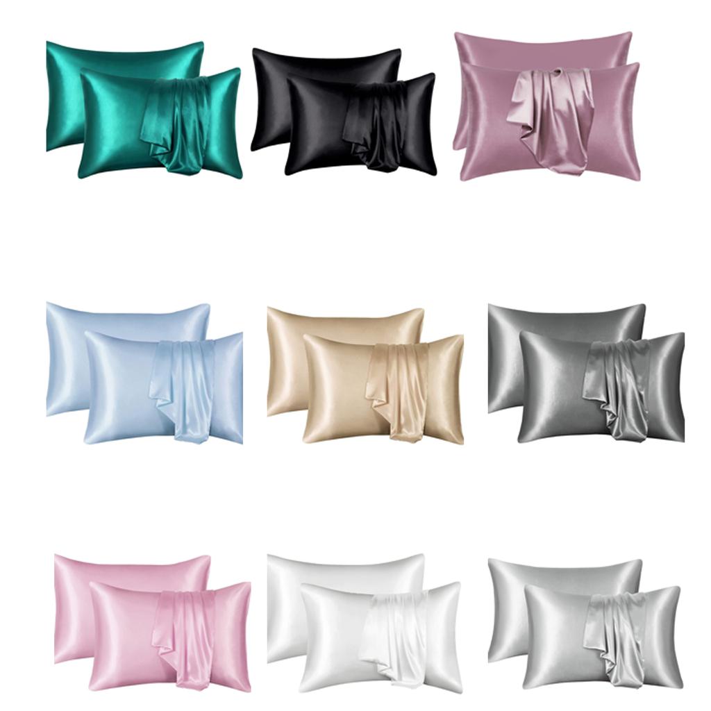 2Pieces Satin Pillowcase Set 50x66cm Optional Color Smooth And Soft Pillow Covers For Hair And Skin Protection