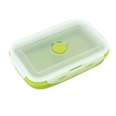 Caixa de Almoço de Silicone para Estudantes Caixa de Almoço Dobrável de Silicone Conjunto de Recipientes para Armazenamento de Alimentos(800ml)