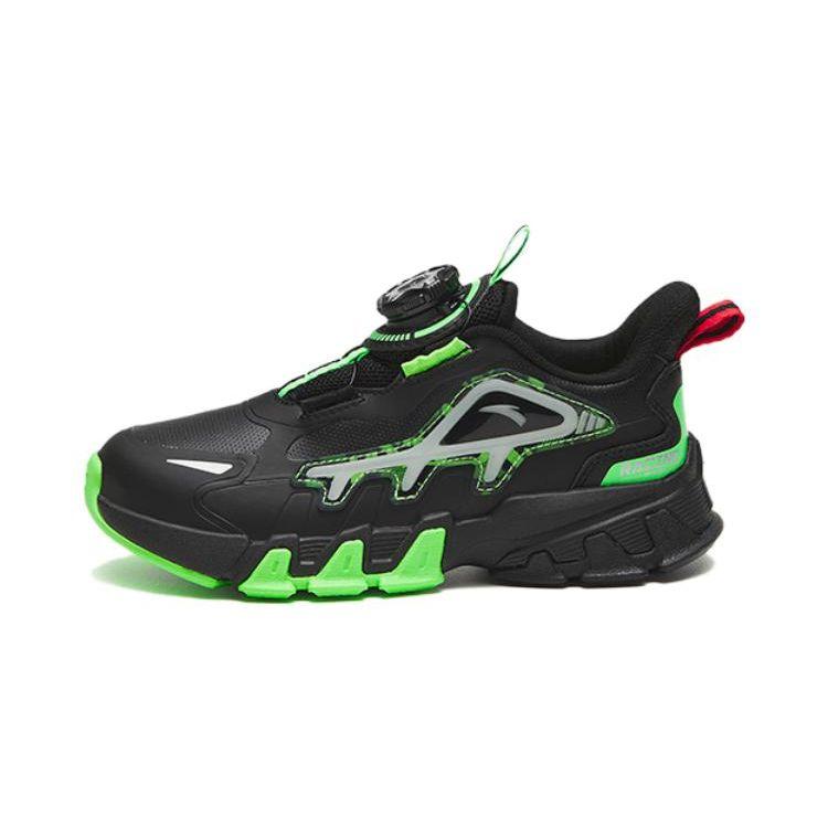 Anta Comfortable Versatile Non-Slip Wear-Resistant Kids Casual Shoes Kids Casual Shoes Black Green 312319980N-4
