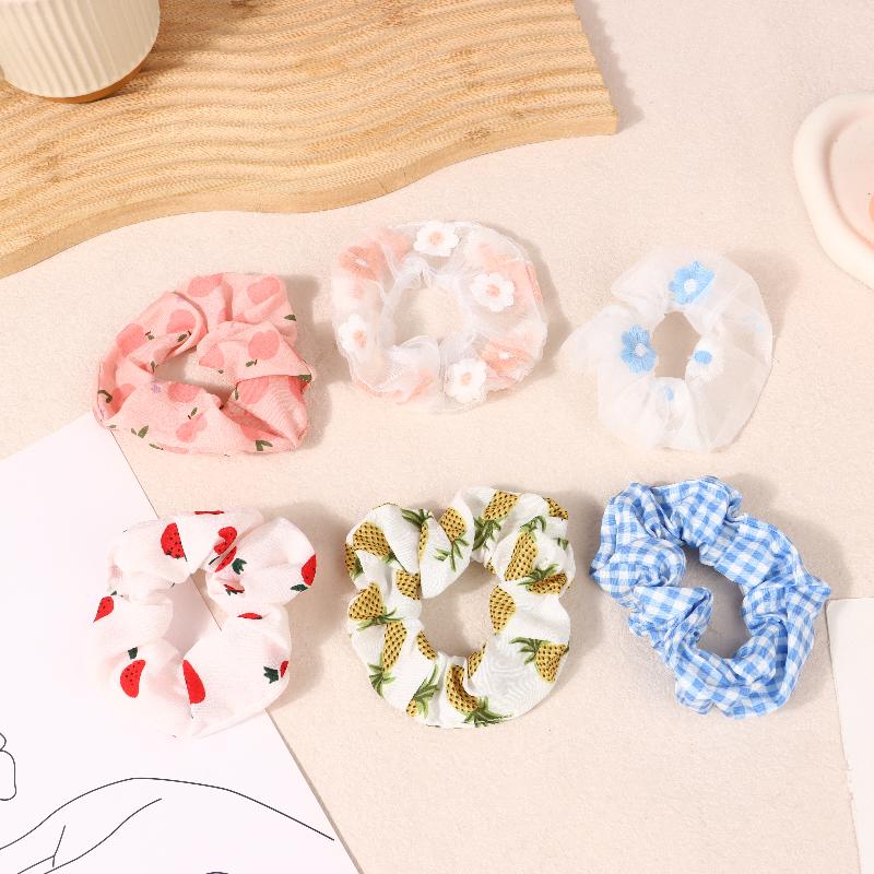 10Pcs Hair Rings Simple Cute Women Classic Large Intestine Hair Rings Marble Head Spring Summer Hair Accessories