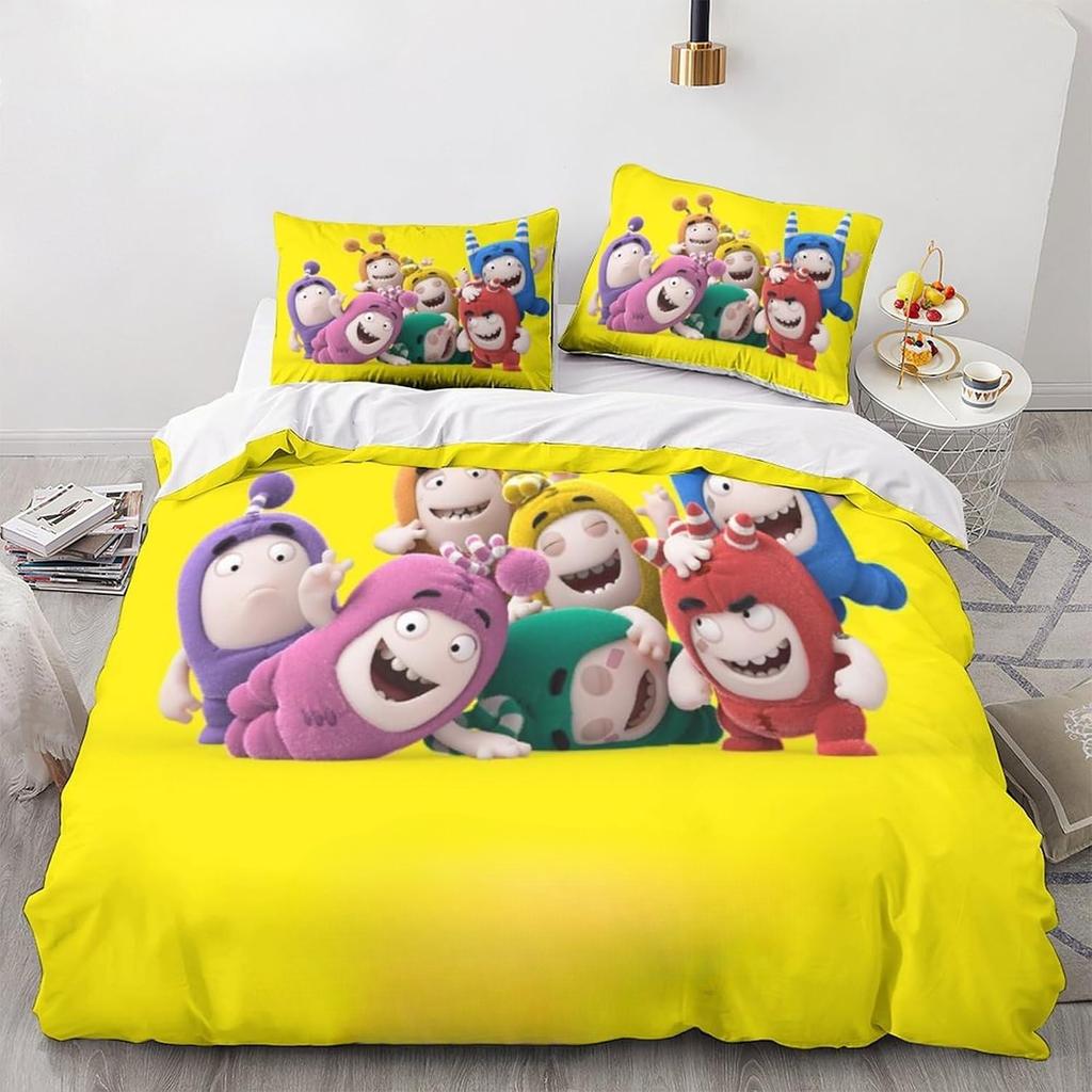 3D Printed High-quality Cartoon Down Duvet Cover for Children, Adults, Modern Ultra-fine Fiber Duvet Cover with Zipper and Pillo