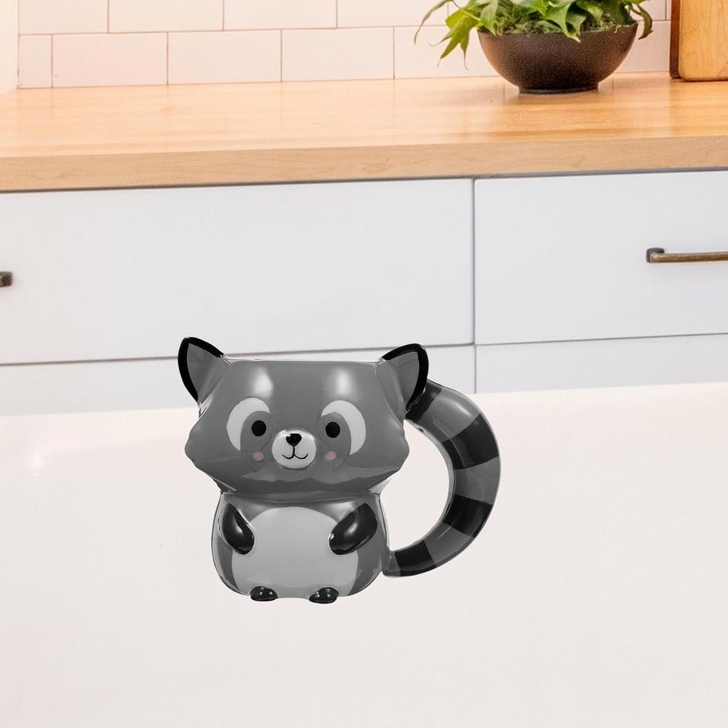 Ceramic Raccoon Coffee Mug - Adorable Animal Design 19oz/560ml Porcelain Tea Cup for Hot Cold Drinks Dishwasher & Microwave Safe for Home Office