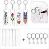 24/48 Pieces Acrylic Keyring Blanks Key Chain Rings Rectangle Acrylic Blanks