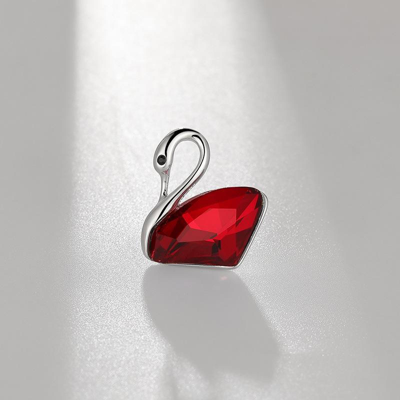 Luxury Crystal Swan Brooch Lapel Pin - Elegant Cardigan  Collar Accessory