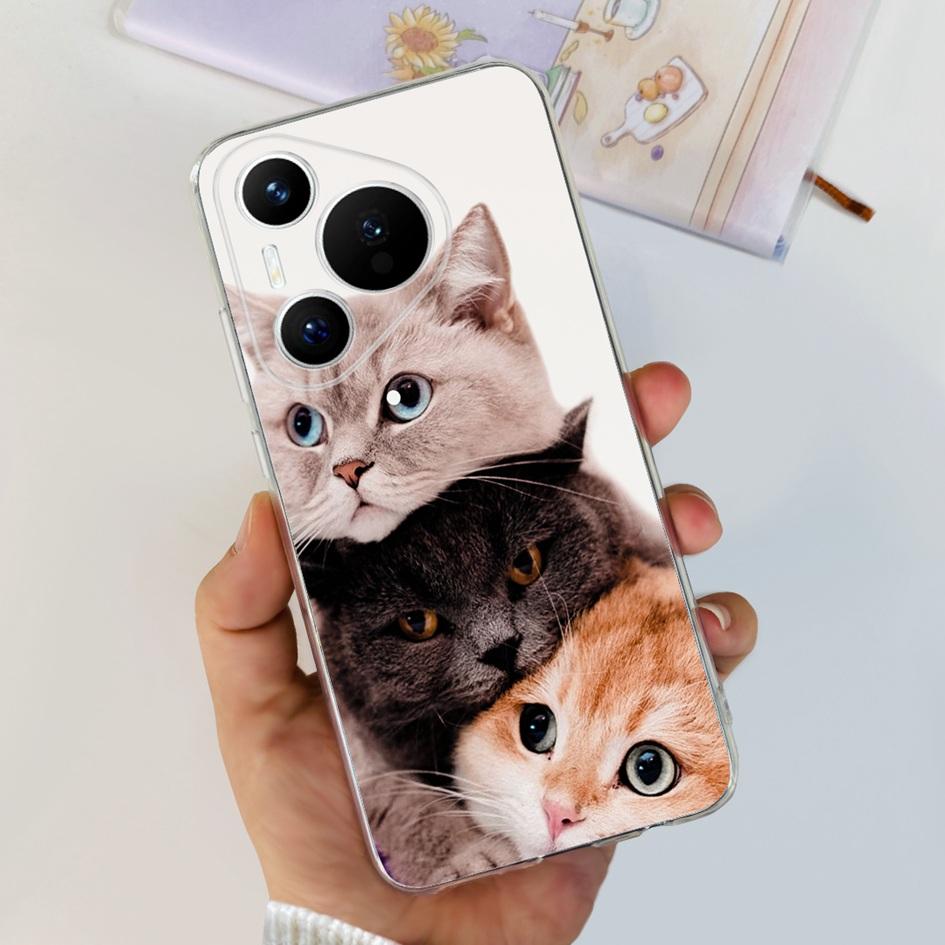 For Huawei Pura 70 Pro Plus Case Fashion Flowers Clear Soft Silicone Shockproof Phone Cover For Huawei Pura 70 Pro Pura70 Bumper