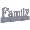 Day and Night - Day and Night FAMILY Gray Wall Coat Rack 74x29.5 Cm
