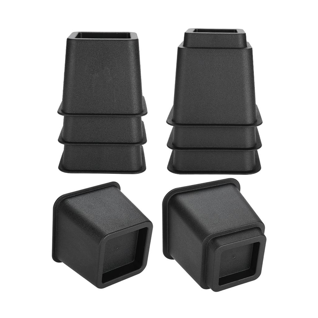 Furniture Raisers   Bed Chair Sofa Riser Feet Lift Set 4 x 5"& 4 x 3" Black