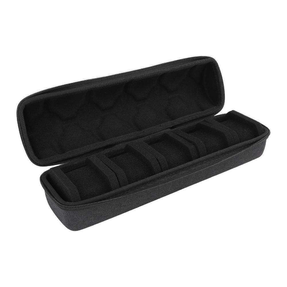 

5 Slots Hard Watch Case with Protective Pillow and Zipper Black Watch Storage Box Watch Travel Case Wristwatch Storage чёрный