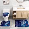 France football logo 3pcs Pattern Flannel Nonslip Absorbent Washable Decorative Bathroom Home Toilet Seat Cover Mat Set