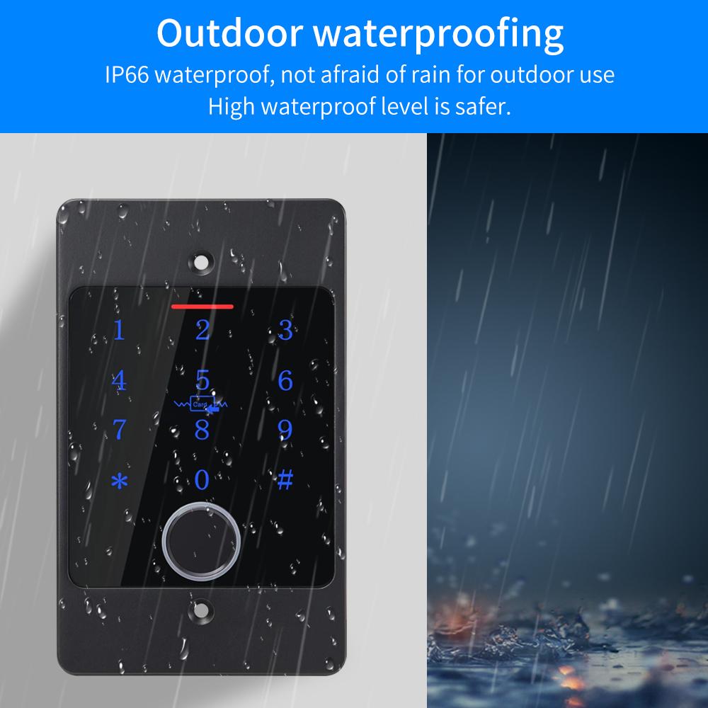 Tuya Wifi Standalone Fingerprint Access Control Keypad Metal Waterproof Backlight Embedded Installation Opener Reader+M70 Box